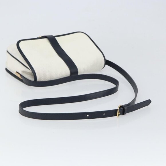 Authentic SAINT LAURENT Shoulder Bag PVC White Gold - Picture 14 of 16